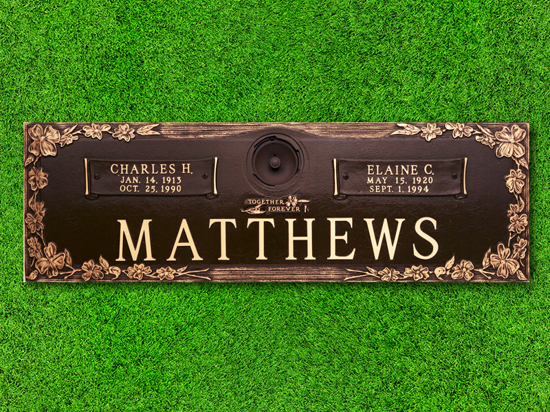 Crowncrest by Matthews Cemetery Products | Dogwood Design | 44" x 14"